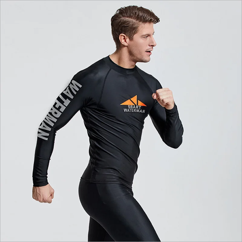 Sbart новая нейлоновая лайкровая рубашка для плавания Мужская купальная пуш-ап с