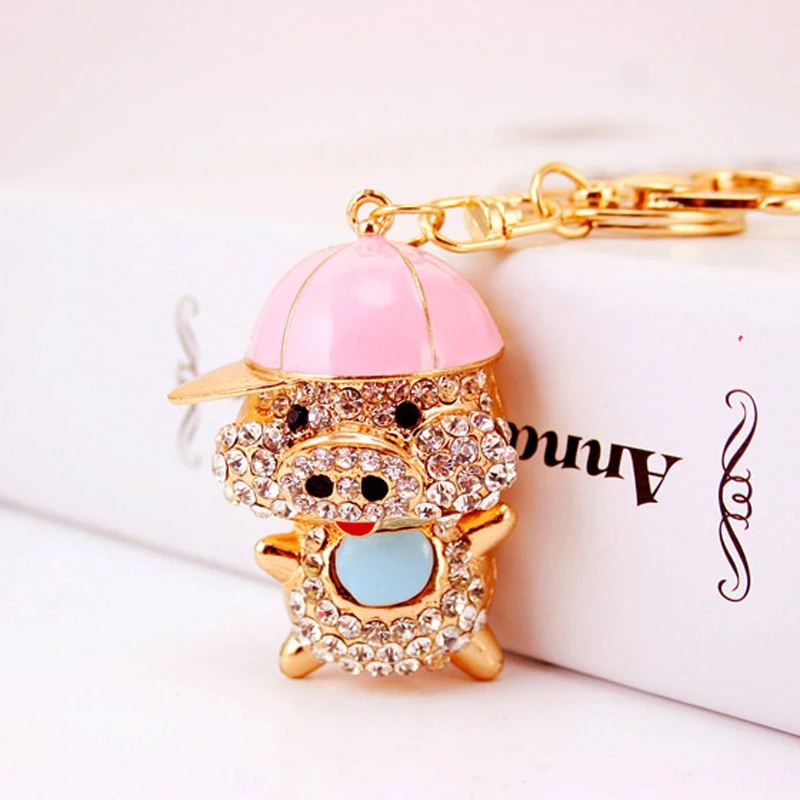 Pro ACME Эмали животных Свинья брелки для Для женщин Кристалл Сплав Брелоки сумка