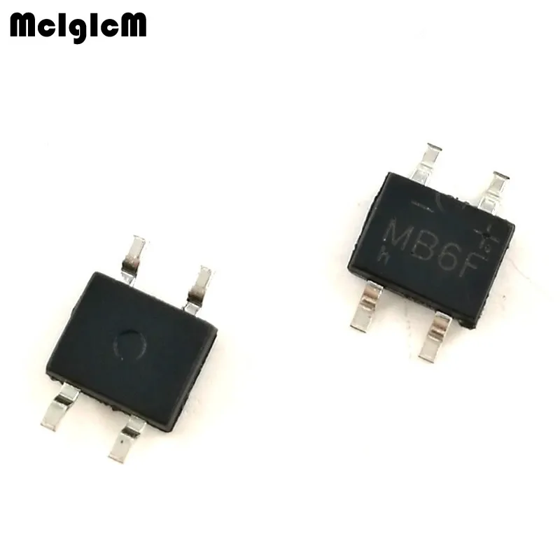 MCIGICM 100 шт. 600V 0.5A лапками углублением SOP-4 SMD выпрямительный диод мост mb6f