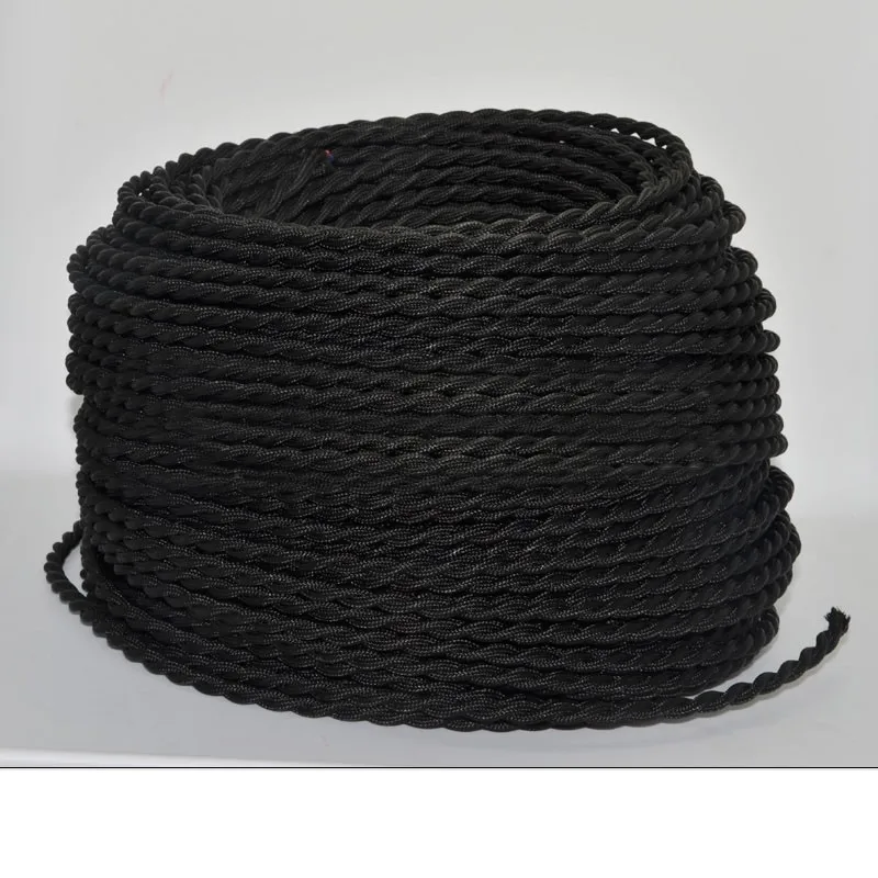 

2x0.75 Vintage Electrical rope Wire Twisted Cable Retro Braided Fabric Wire DIY led pendant lamp wire vintage lamp cord