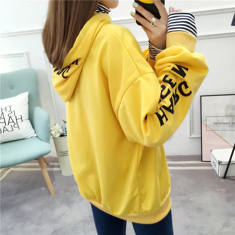 

Women's Harajuku Patchwork Thickening Letter Printed Plus Size Sweatshirt Casual Fashion Autunmn Winter Hoodies Female Pullover