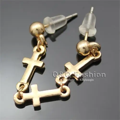 Chic Triple Cross Piercing Cartilage Ear Cuff Earring Fancy Dress Costume Jewelry 2018 New | Украшения и аксессуары