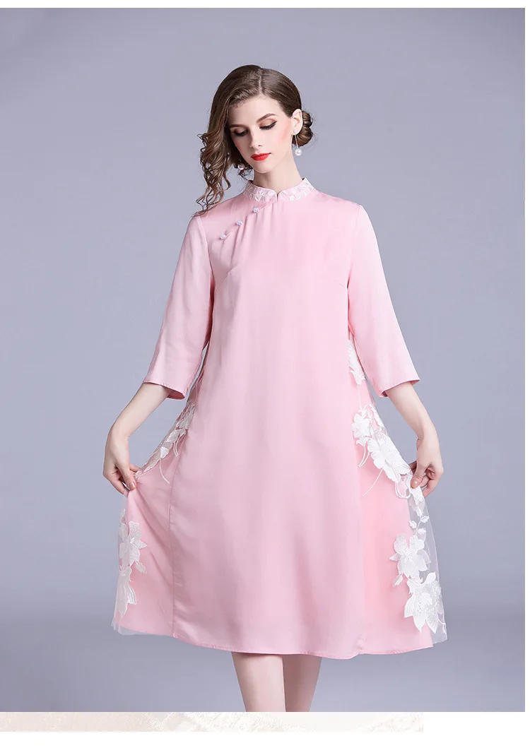 2018 вышивка китайский Cheongsam платье макси для женщин|silk cheongsam|cheongsam fashionfashion cheongsam |
