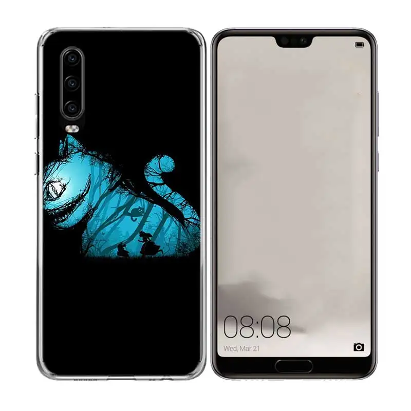 Чеширский кот из Алисы в стране чудес: силиконовый чехол на заднюю панель для Huawei P30 P20 Mate 20 10 Pro P10 lite P Smart + Plus Z 2019.