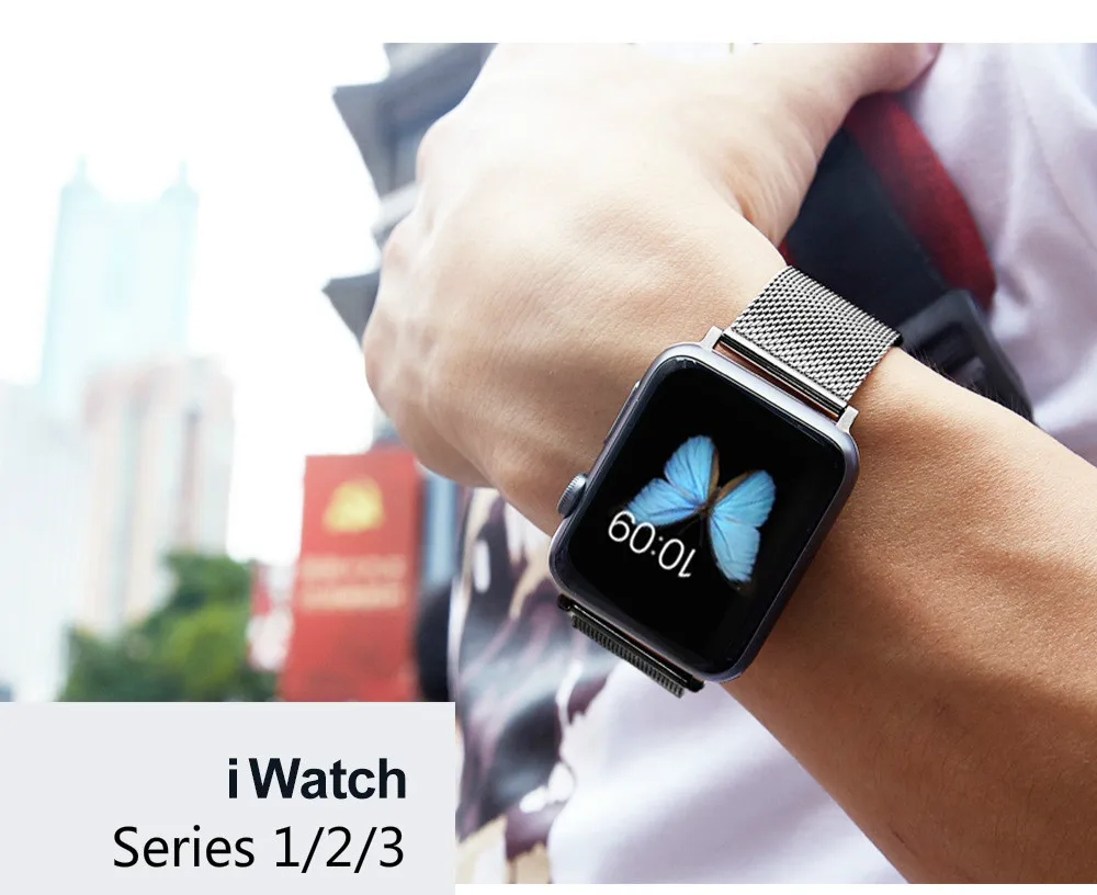 Модные Миланский Браслет Наручных часов Apple Watch, версии 44 мм iWatch полосы 38 мм металлический ткань ремешок для наручных часов iWatch серии 1/2/3/4 iphone watch Band