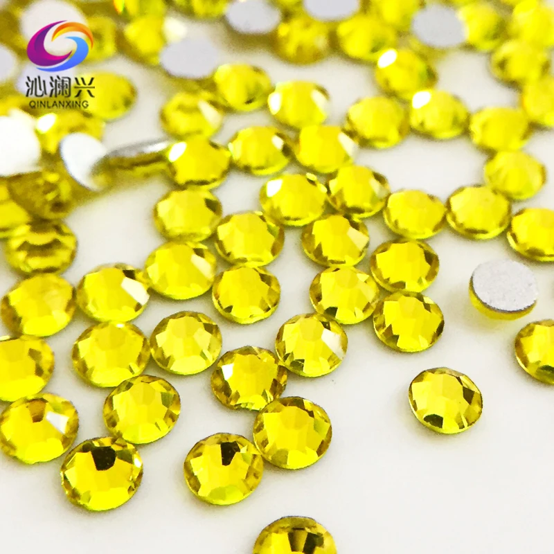 Наклейки для ногтей желтого цвета без горячей фиксации|Стразы| |