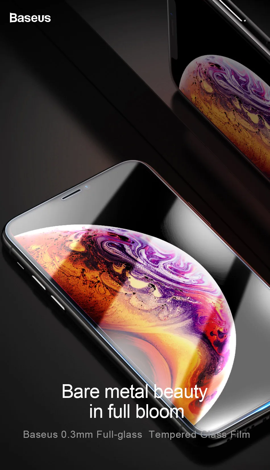 Защита экрана Baseus для iPhone Xs Max Xs XR стекло мм закаленное стекло 9h мм Тонкий 0,3 для iPhone Xs Max X защитное стекло
