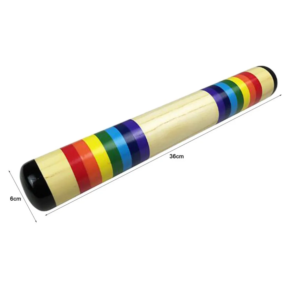 Шейкер Rainmaker из твердой древесины цветной песок ручная встряхивающая игрушка