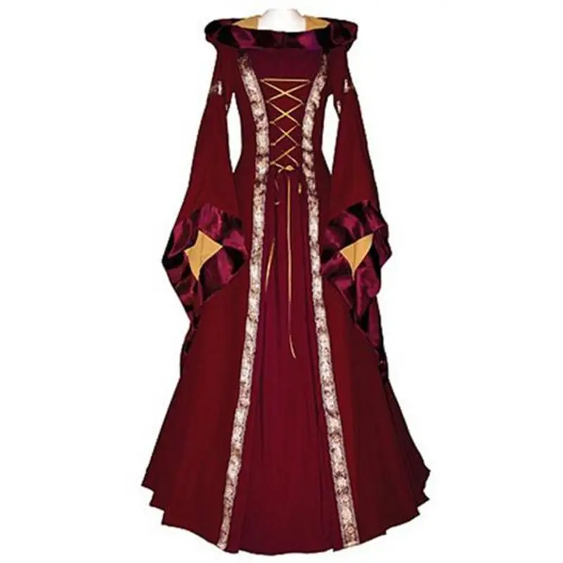 Wine Red Ренессанс женский костюм средневековая Девичья маскарадная одежда костюмы для женщин викторианское платье вечерние бальные платья - Цвет: Wine Red