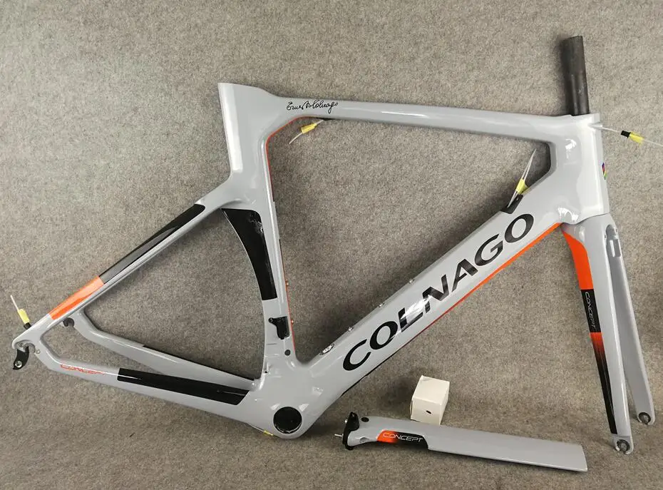 2019 color Высокое качество Colnago набор углеродных дорожных Рам обода тормоза карбоновые велосипедные рамы оранжевый черный SIGMA эксклюзивный спортивный - Цвет: 2019 color