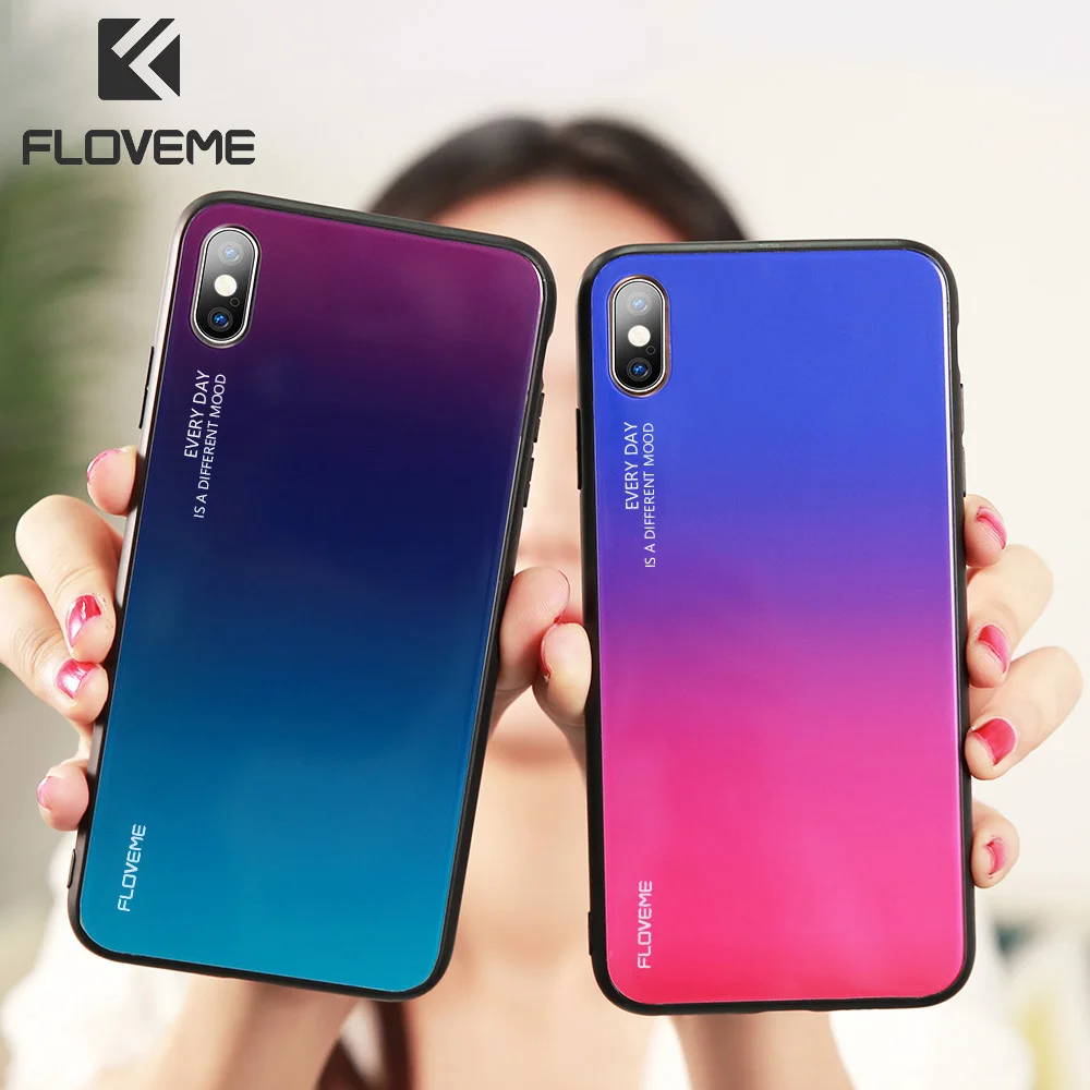 Роскошный градиентный чехол из закаленного стекла для Redmi Note 7 Pro цветной защитный