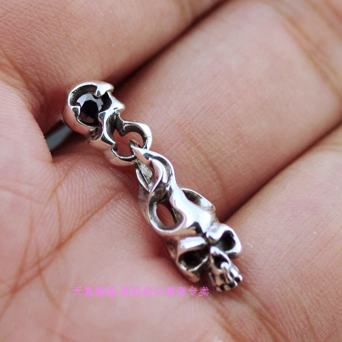 

925 pure silver skull thai silver stud earring