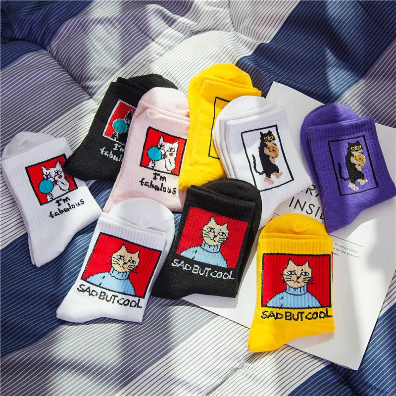 Модные милые короткие носки с героями мультфильмов для мужчин и женщин Харадзюку
