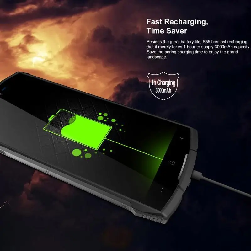 Doogee S55 Ip68 Водонепроницаемый Android 8,0 смартфон 4 ГБ ОЗУ 64 Гб ПЗУ 5500 мАч Mtk6750t Восьмиядерный 5,5 дюймов две sim-карты МП мобильный телефон