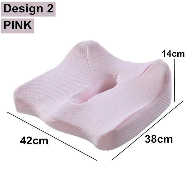 Design 2 Grid Pink PurenLatex подушка из пены с эффектом памяти на стул, диван, автомобильное сиденье, подушка для тела, Ортопедическая подушка для копчика, коврики для инвалидных колясок, подушка для лечения геморроя - Цвет: Design 2 Grid Pink