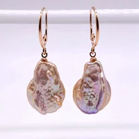 colorful baroque pearl earrings drop shape natural pearl pendants gold earrings women earrings wedding jewelry