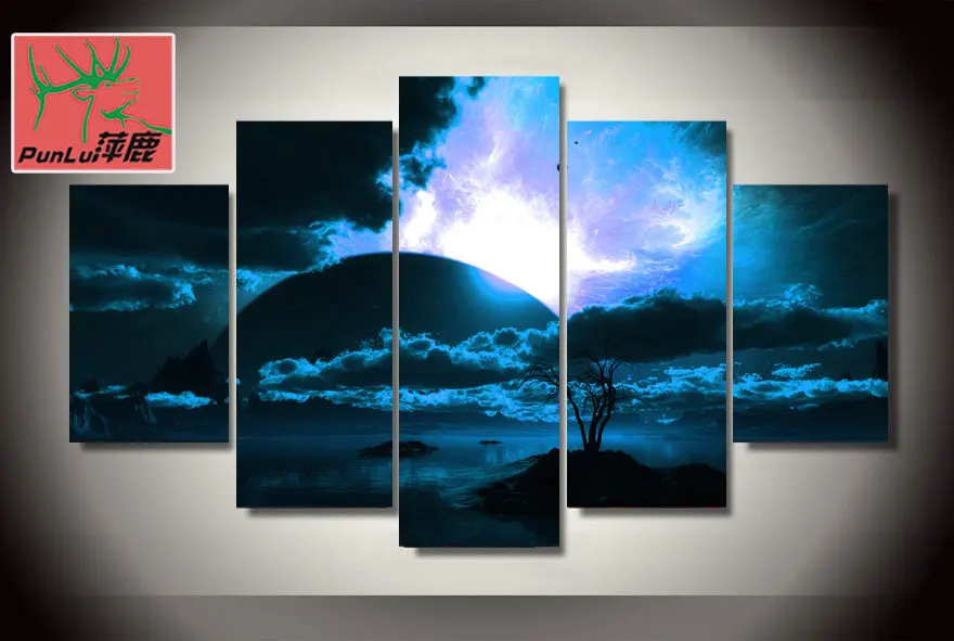 HD Printed Horizon Night spectacle Painting on canvas room decoration print poster picture Free shippingbb-2801 | Дом и сад