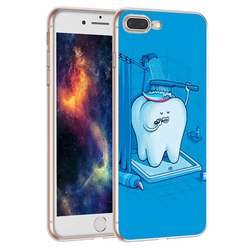 Чехол для определения зубов, зубных зубов для iPhone X, 5 S, 5S, XR, XS, Max, SE, 6, 6 S, 7, 8 Plus, мягкий силиконовый чехол для телефона - Цвет: SJK2054019TM