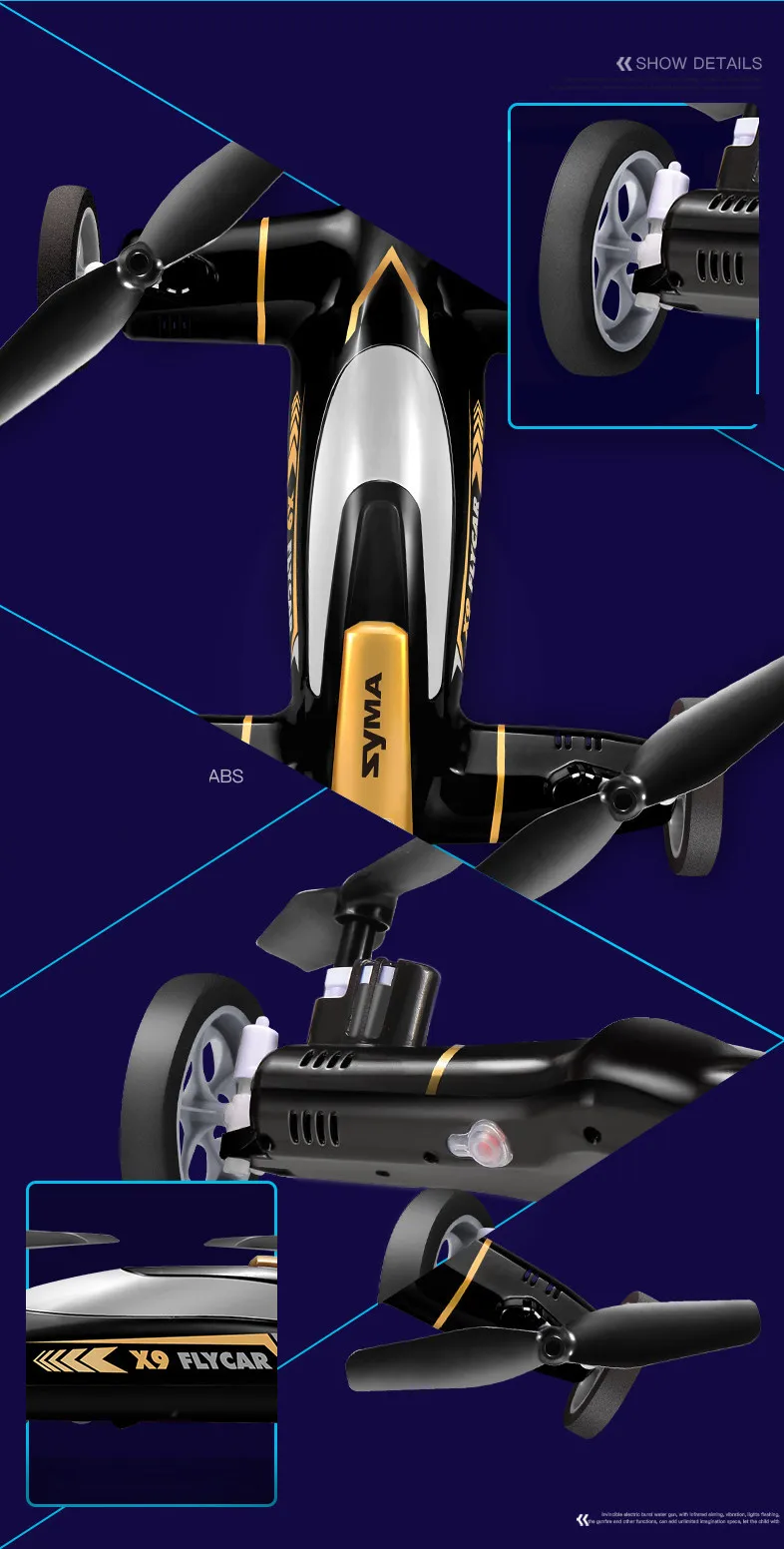 Syma X9 Mini Drone Air-Land двойной режим летающий автомобиль RC Квадрокоптер переключатель с 3D переворачивает Дрон