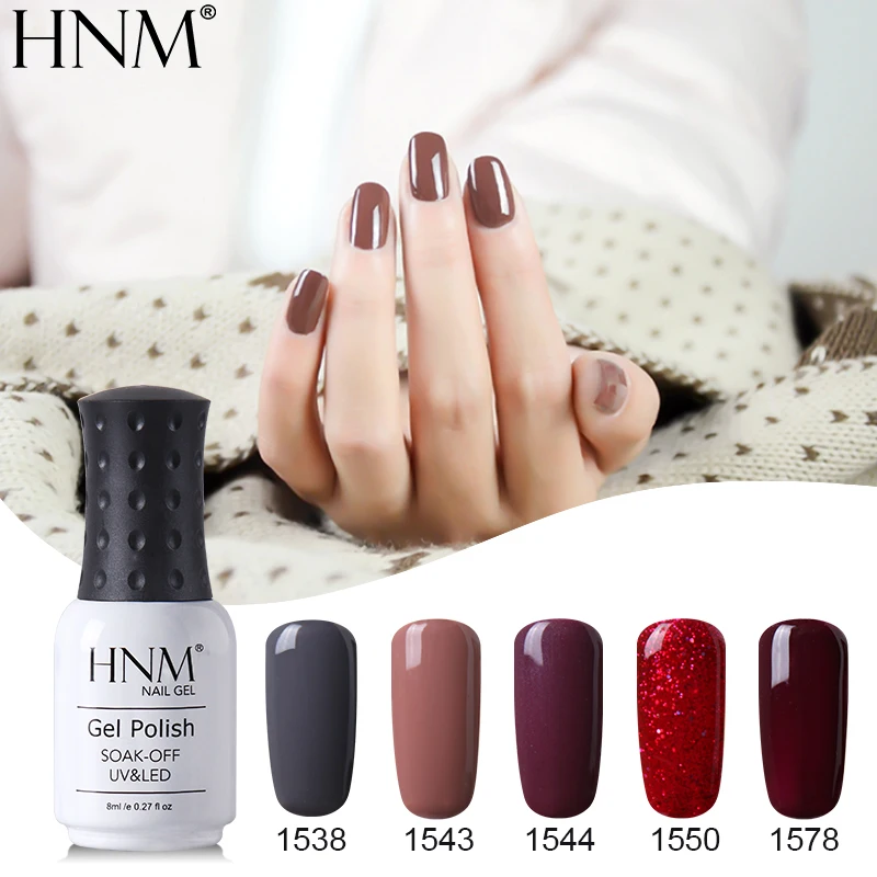 HNM 8 мл чистый 28 цветов УФ гель для ногтей Soak Off Lucky лак праймер Led Гибридный