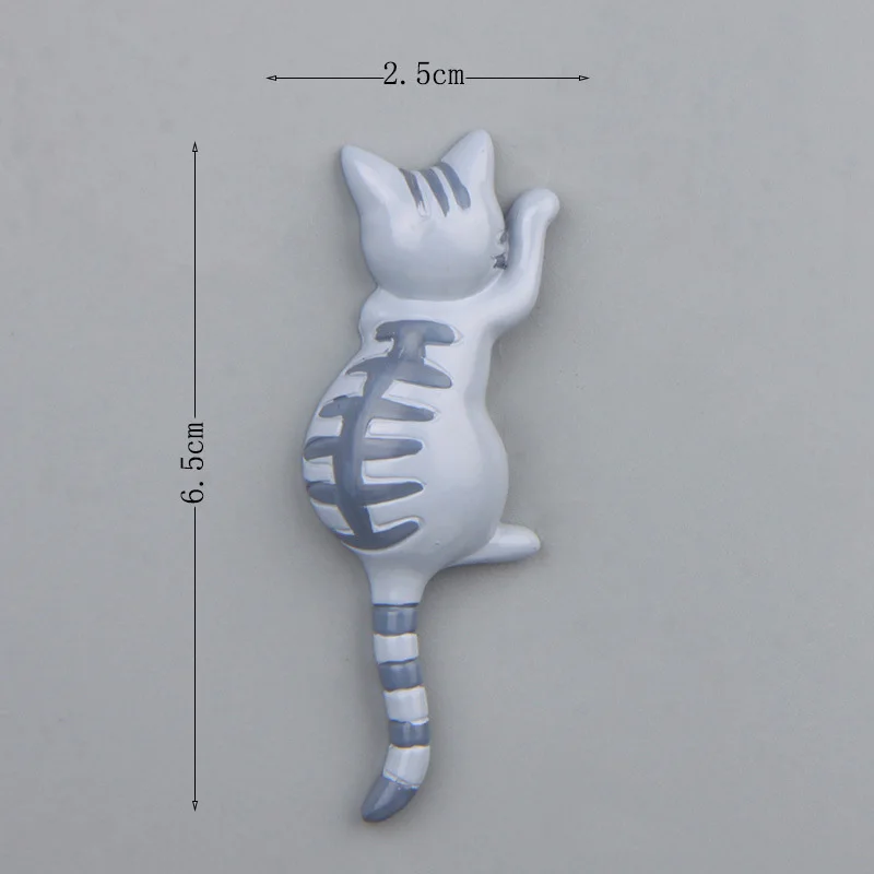 Grey with stripe 1 шт., Маленькие кошки, котенок, магнит на холодильник, имитация мультяшных животных, белая доска, наклейка, магниты на холодильник, детская игрушка, украшение для дома - Цвет: Grey with stripe