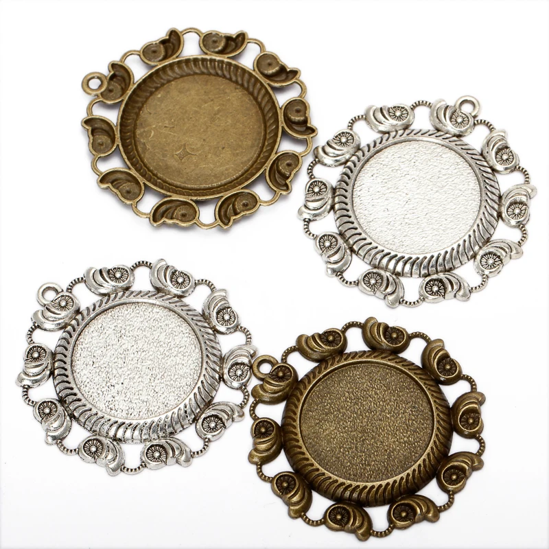 5pcs/lot Conch Pendant Blank Base Cabochon Setting for 25mm Cameo DIY Necklace Findings | Украшения и аксессуары