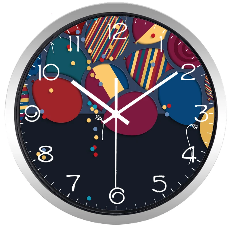 Креативные Мультяшные настенные часы с веселым воздушным шаром стеклянная