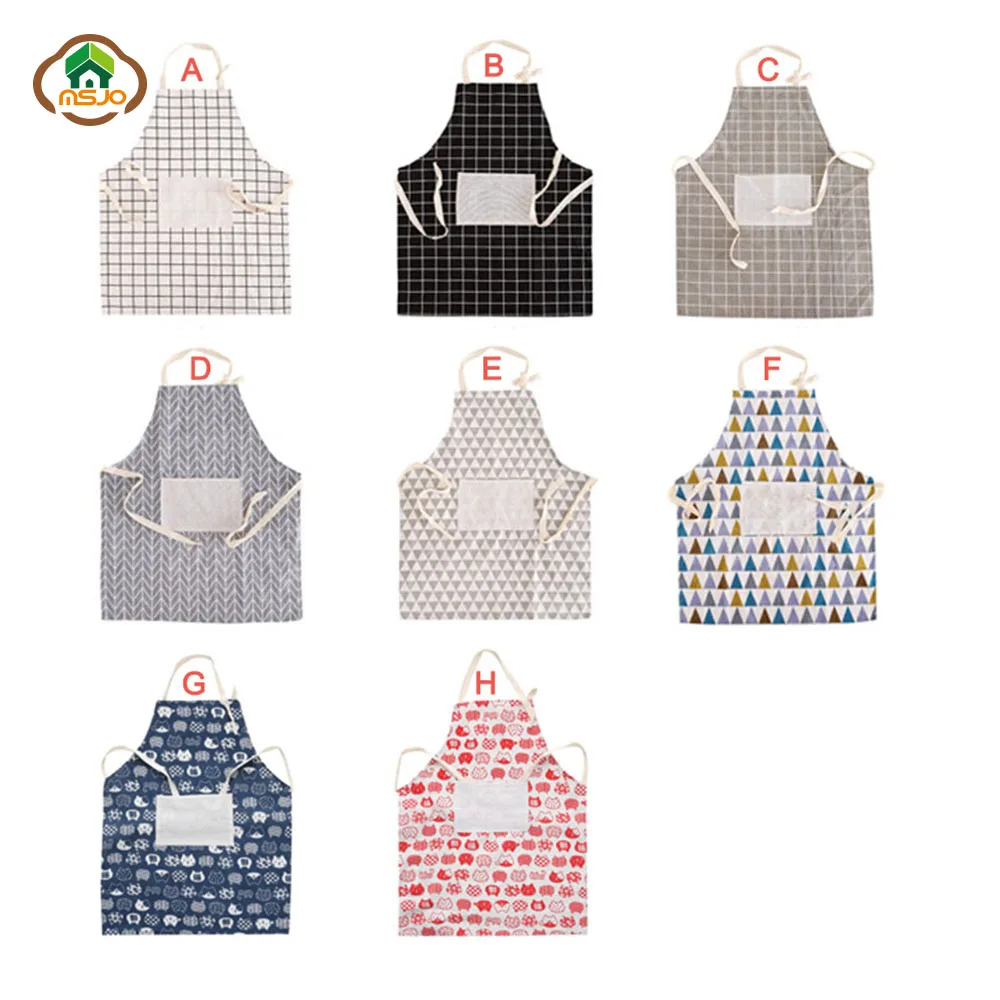 MSJO кухонный фартук для женщин японский льняной хлопковый кухни пар