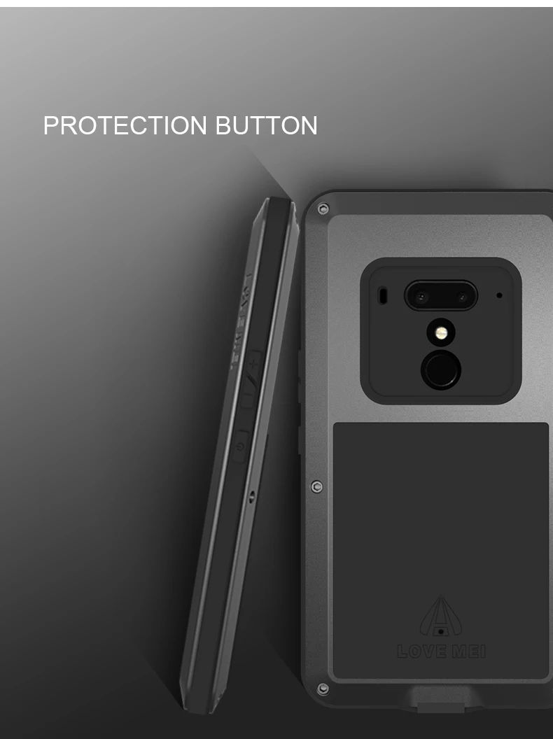 LOVE MEI, металлический алюминиевый чехол для htc U11 M10, усиленная броня, открытый противоударный водонепроницаемый Мощный чехол для htc U12 Plus U12+ чехол