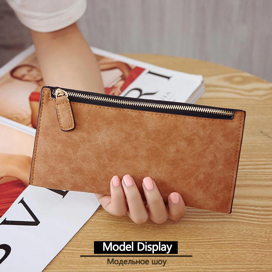 TANGYUE Women's Wallet Leather Ultra Thin Small Mini Long Vintage Women Purse Clutch Female Slim Single Layer portomonee | Багаж и