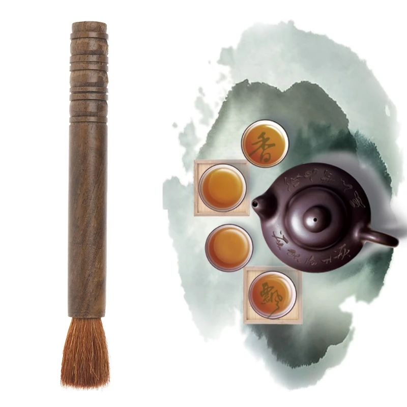 1 шт. Gongfu Чайный чайник деревянная щетка с длинной ручкой церемония столовые инструменты аксессуары очиститель