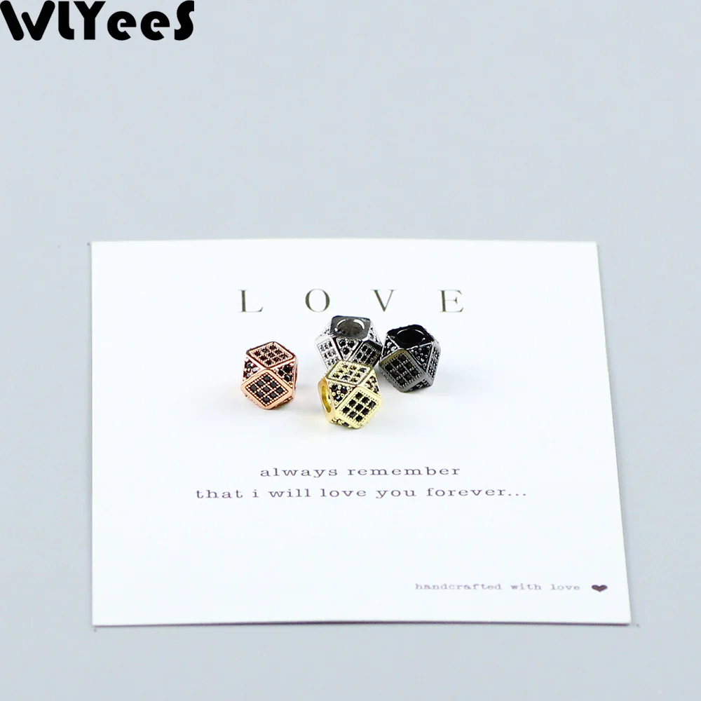 2 шт. медные бусины с черным Цирконом 7 мм | Украшения и аксессуары