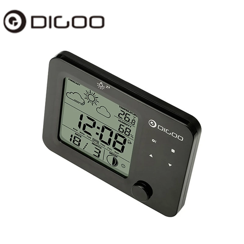 Digoo DG-C5 Беспроводной с голубой подсветкой гигрометр термометр метеорологическая установка сенсорный Сенсор будильник