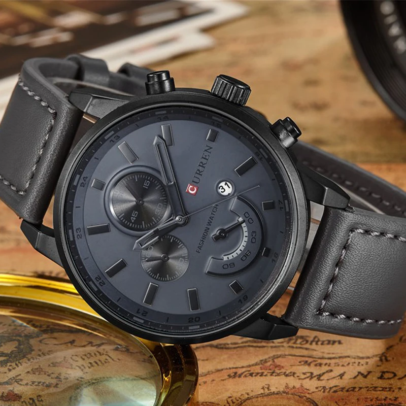 CURREN 8217 Топ бренд класса люкс мужские спортивные часы модные повседневные
