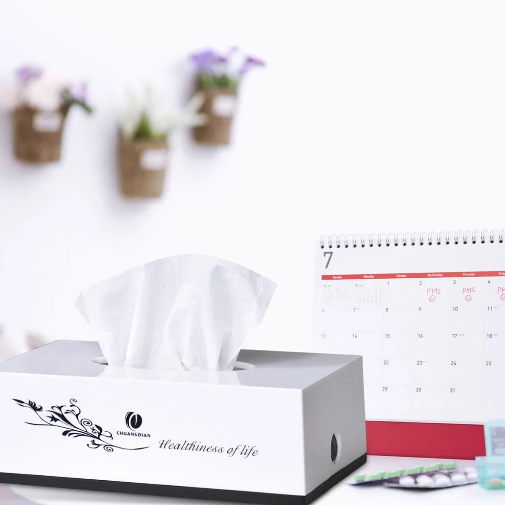 Коробка для салфеток белая ABS ткань печати держатель стола дома гостиной