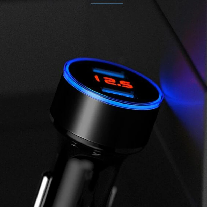 Быстрое зарядное устройство Floureon 3.1A автомобильное с двумя usb портами ЖК дисплей 12