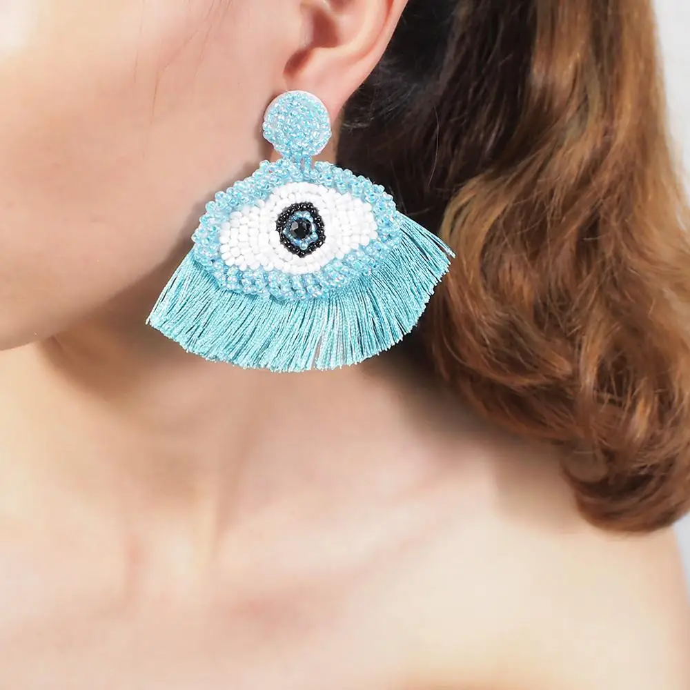 Женские винтажные серьги подвески MANILAI ручной работы яркие с