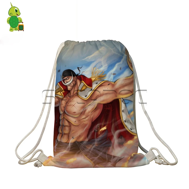 Аниме цельный мешок на шнурке для женщин и мужчин мягкие сумки Luffy белая борода