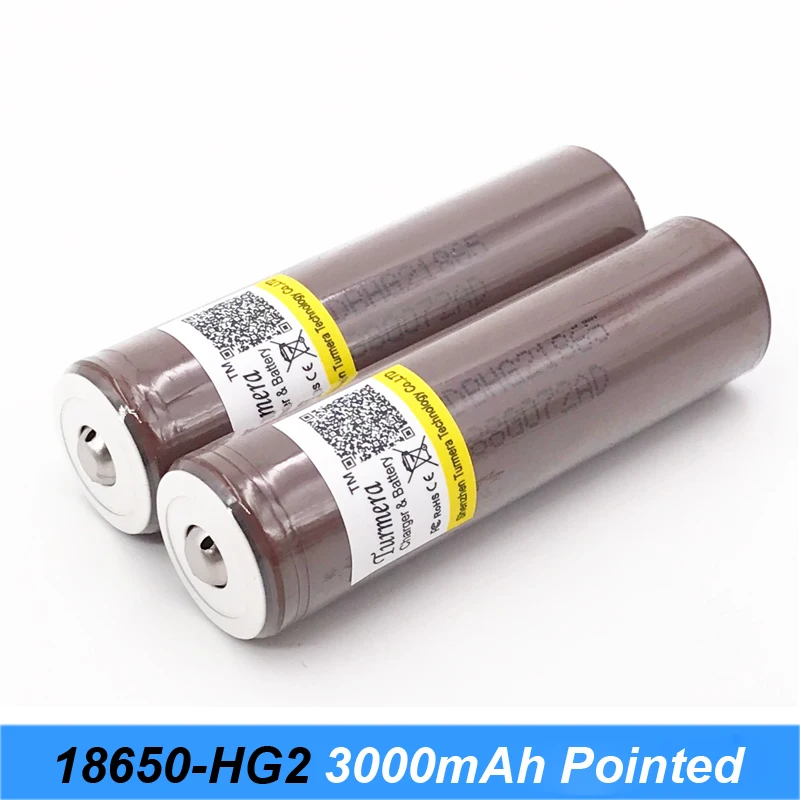 Оригинальный 18650HG2 3000 мАч с заостренным без PCB перезаряжаемый аккумулятор для