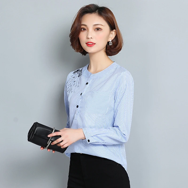 Горячая Распродажа весна 2020 новая однотонная полосатая рубашка корейский стиль