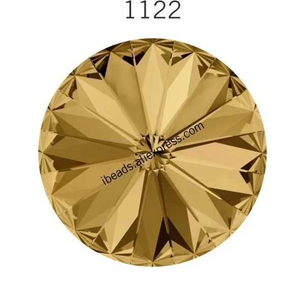 1 шт.) с украшением в виде кристаллов от Swarovski 1122 круглые Rivoli камня(без отверстия) фольгированная Австрия Стразы для бижутерии, материал для рукоделия - Цвет: Light CD Topaz 246 F