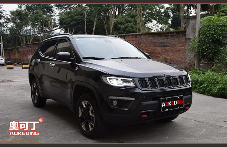 AKD тюнинг Автомобильные фары для Jeep Compass светодиодные фары DRL ходовые огни Биксеноновые Противотуманные фары ангельские глазки авто уровень