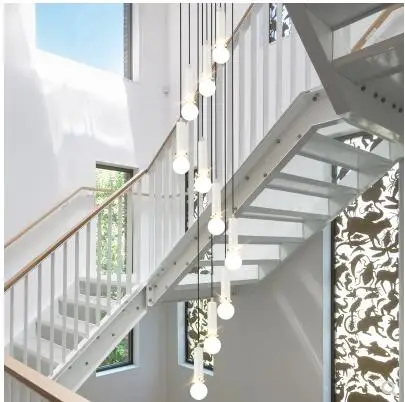 Скандинавские лестницы люстры длинные дуплекс вращающийся Европейский стиль