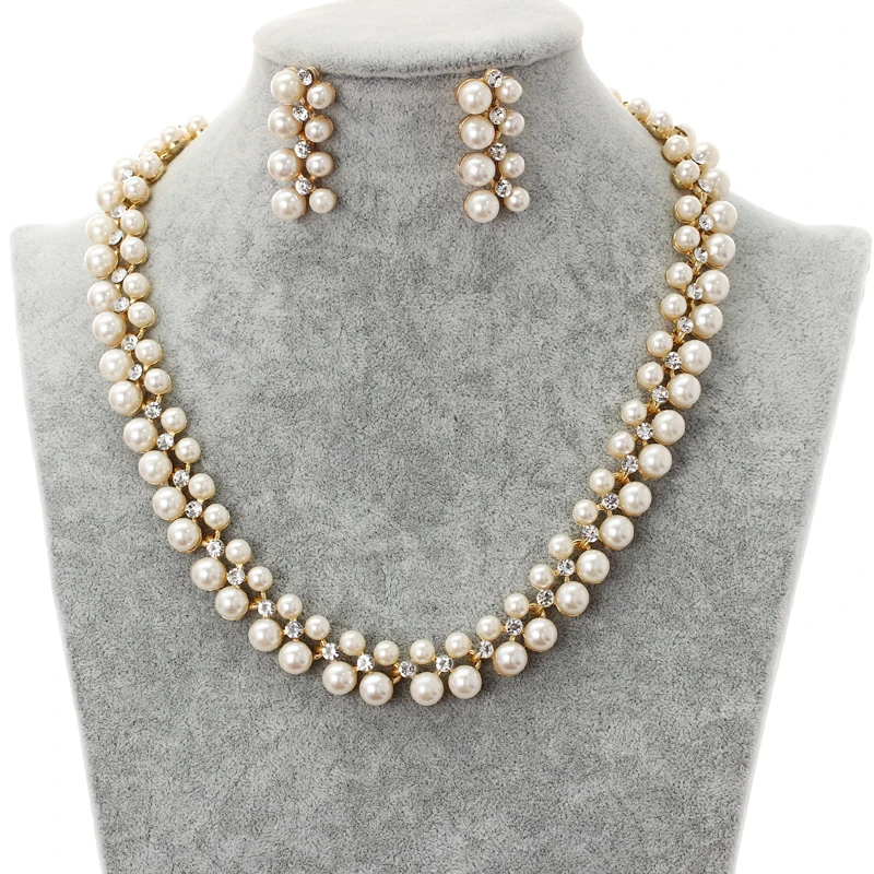 Женский комплект из колье и серёг MINHIN свадебный набор ювелирных изделий