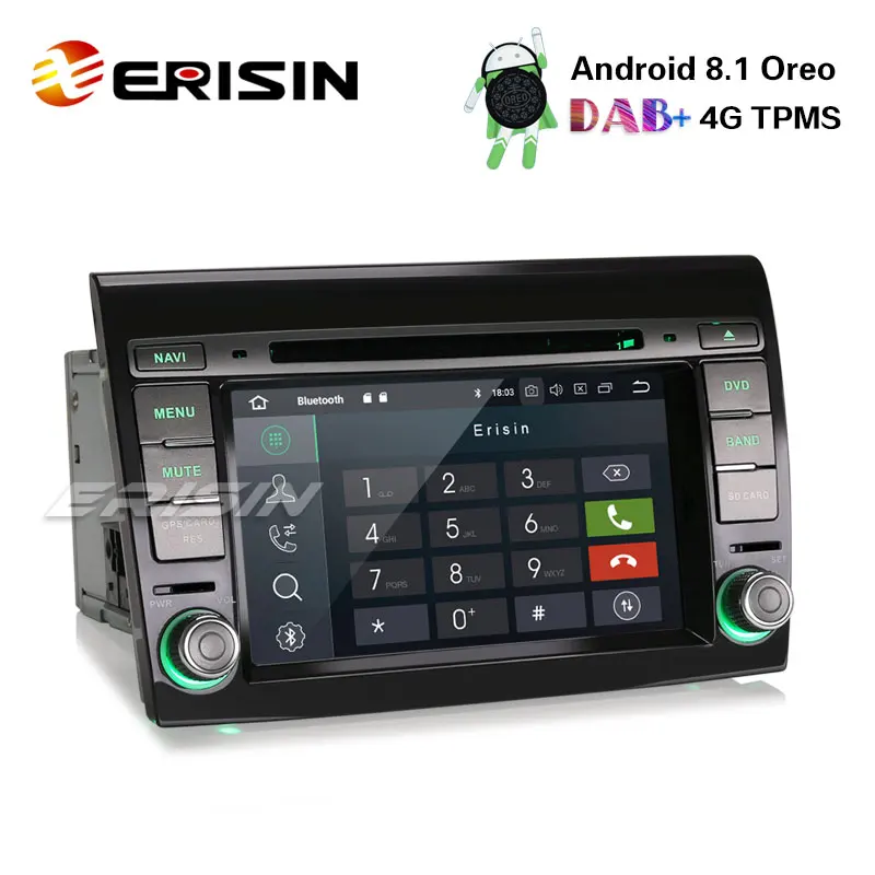 Erisin ES3670F 7 &quotAndroid 8 1 автомобильный стерео DAB + gps WiFi CD OBD Bluetooth TPMS 4G для Fiat Bravo