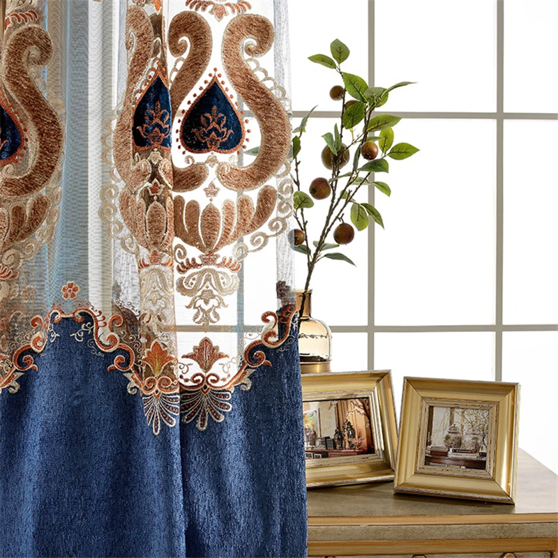 2019 роскошные виллы в европейском стиле вышитые декоративные шторы пол для на
