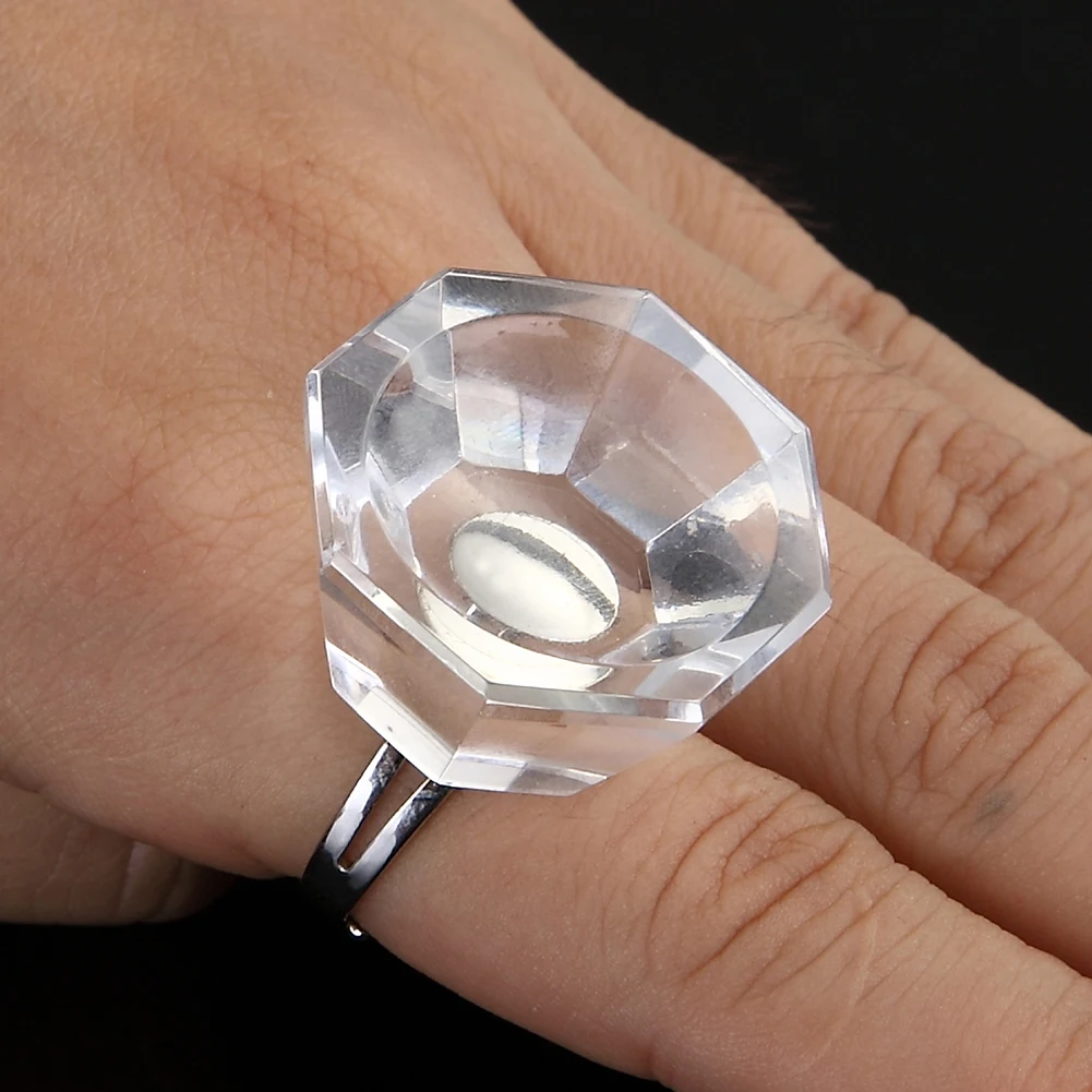 Палец для дизайна ногтей Кольца Кристалл палитра смешивание акриловый гель лак