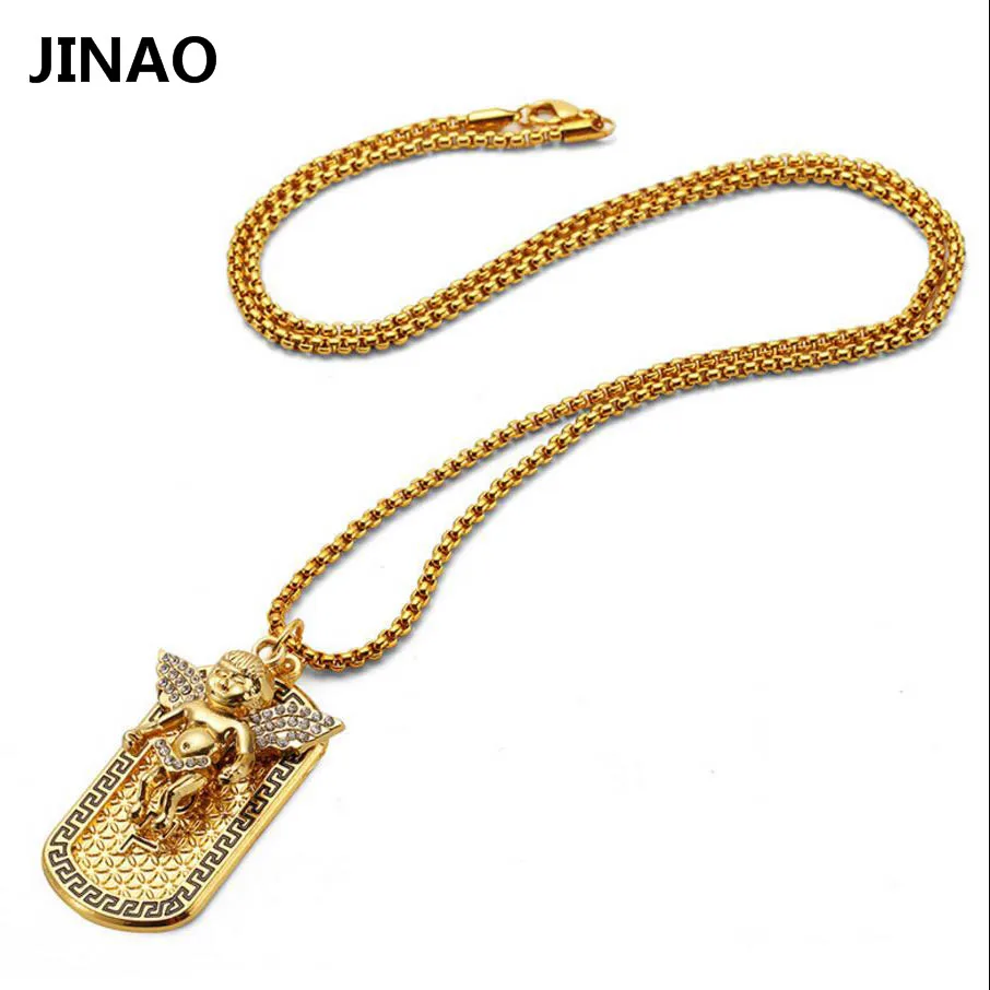 JINAO Hip Hop New Style Personality Trend Angel Army Card Pendant Necklaces Men Women Charm Fashion Jewelry Gift | Украшения и