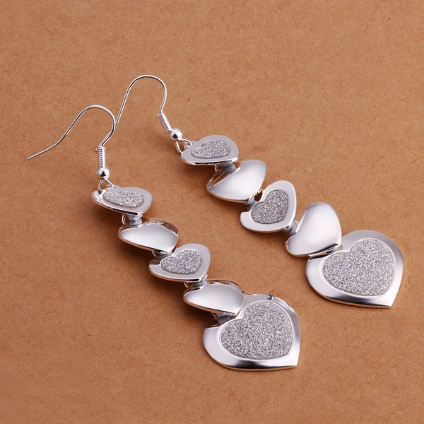 Женские серьги из стерлингового серебра 925 пробы lucky grand smooth heart link charmming модные