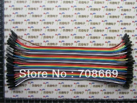 

10pc/lot x40pin Female to Female Dupont Wire Cable Line 1p-1p pin Connector 20cm